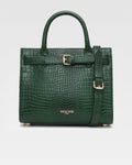 Dark Green Croc Embossed