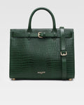 Dark Green Croc Embossed